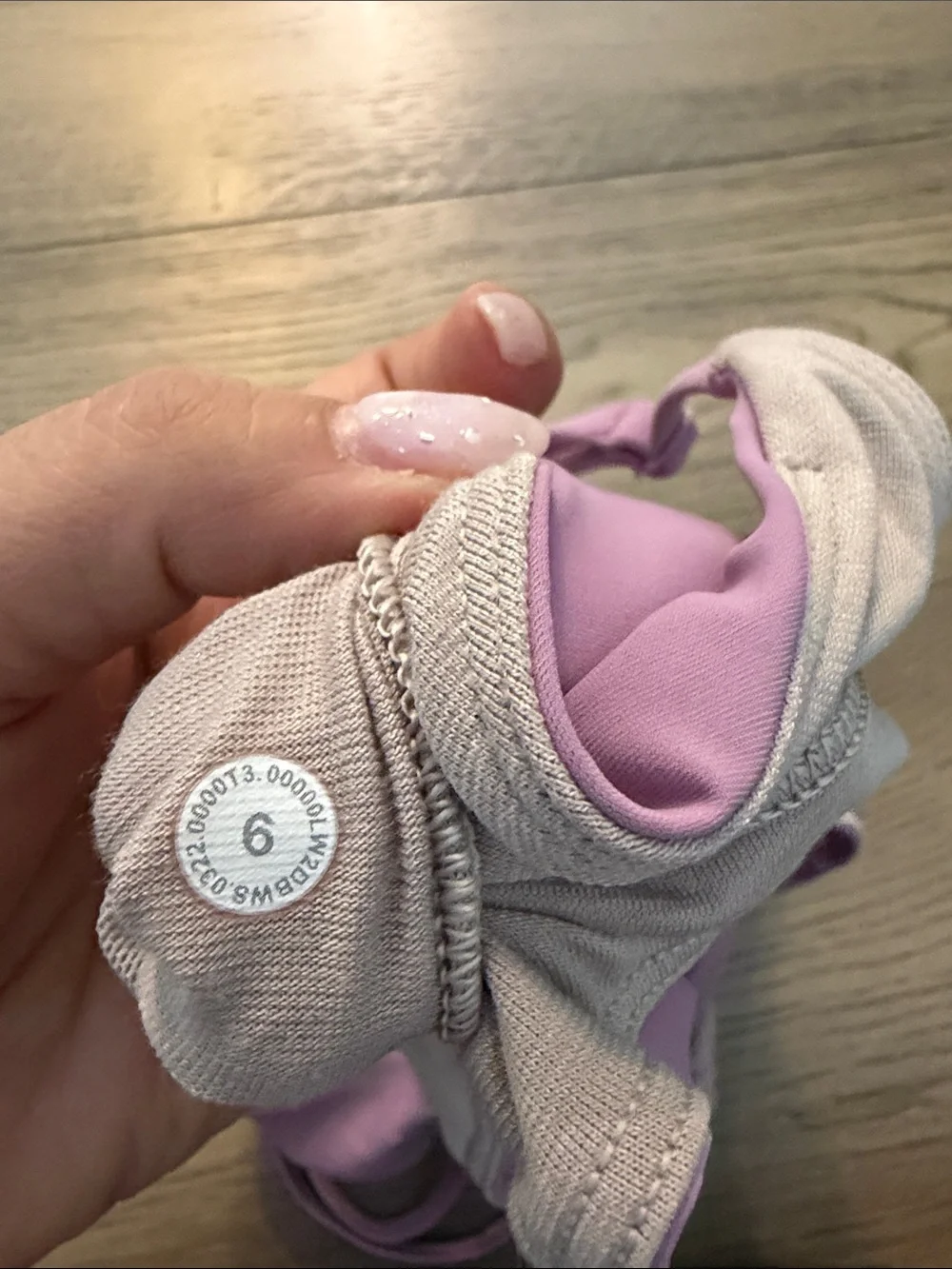 lululemon athletica lilac strappy wrap sports bra size 6